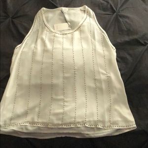 White chiffon with gold beading razor back